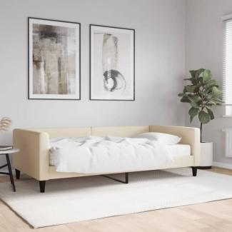 Tagesbett mit Matratze Creme 100x200 cm Stoff