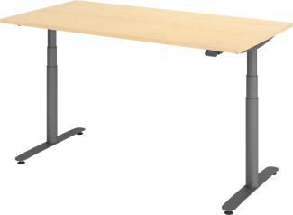 bümö® smarter Schreibtisch Serie-XDLR elektrisch höhenverstellbar mit App-Steuerung 160 x 80 cm in Ahorn / Graphit