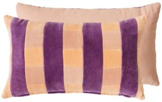 HKliving Kissen Striped Velvet Cushion Midsummer (50x30cm) TKU2179