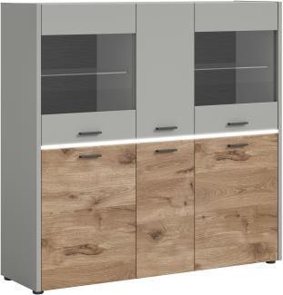 xonox. home Highboard Celino hellgrau Nachbildung 135x131x40 cm