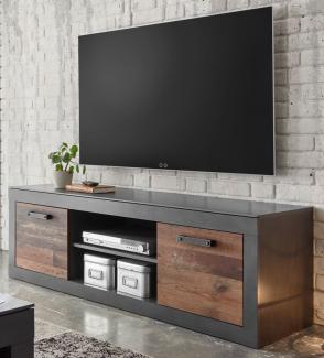 TV-Lowboard Ward in Used Wood Shabby und Matera grau 153 x 51 cm