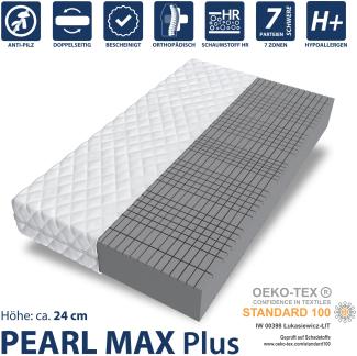 'Pearl Max Plus' Matratze 7-Zonen-Kaltschaum, Höhe 24 cm, 80 x 200 cm H4