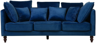 3-Sitzer Sofa Samtstoff blau FENSTAD