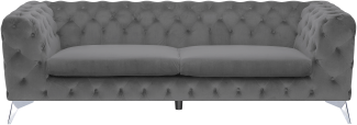 3-Sitzer Sofa Samtstoff grau SOTRA