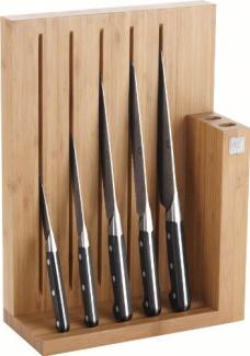 Zwilling Pro Messerblock, Bambus, 6-tlg, 125 x 275 x 380 mm (Rostfreier Spezialstahl, Zwilling Sonderschmelze, genietet, Vollerl, Kunststoff-Schalen) schwarz