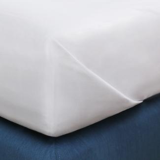 BettwarenShop Satin Haustuch Bettlaken | 160x260 cm | weiss