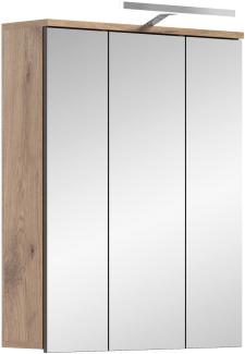 xonox. home Spiegelschrank inkl. Beleuchtung Mason Nox Oak Nachbildung 60x77x37 cm