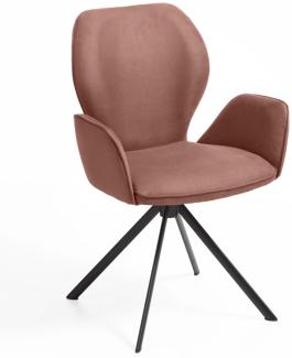 Niehoff Sitzmöbel Colorado Trend-Line Design-Armlehnenstuhl Eisen/Polyester - 180° drehbar Nirvana braun