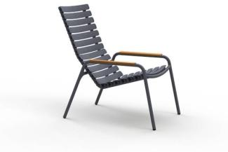 ReCLIPS Lounge Chair dunkelgrau, Armlehnen Bambus
