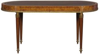Casa Padrino Luxus Jugendstil Schreibtisch mit 2 Schubladen Hellbraun / Braun 160 x 68 x H. 77 cm - Luxus Büromöbel