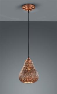 Orientalische Pendelleuchte JASMIN im Marrakesch Design, Kupfer antik