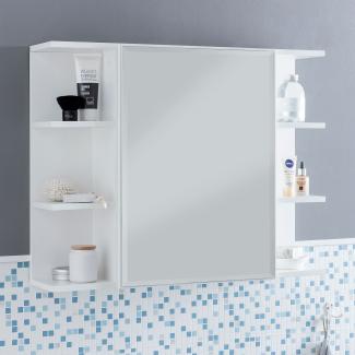 KADIMA DESIGN Moderner Hängeschrank mit Spiegel, weiß, wasserabweisend - Stauraum für Badezimmerutensilien.