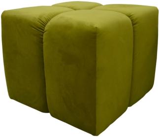 Casa Padrino Luxus Hocker / Sitzhocker Grün 60 x 60 x H. 50 cm - Wohnzimmermöbel