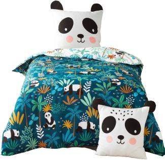 2tlg Kinder Bettwäsche Panda Bettdecke Bettbezug Kissenbezug 140x200 Baumwolle