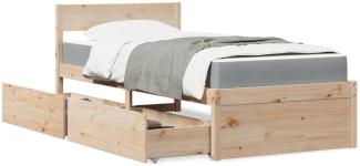 Bett mit Schubladen und Matratze 90x190 Massivholz Kiefer 3281919