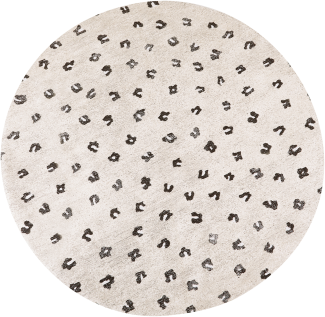 Teppich Baumwolle hellbeige Tiermotiv ⌀ 140 cm AFIS