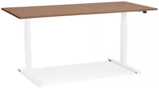 Kokoon Design Schreibtisch Droide Holz Wallnuss und Weiß 140 cm