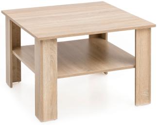 Wohnling Couchtisch SV51868 Holz 60 x 42 x 60 cm Design Holztisch mit Ablage Sonoma