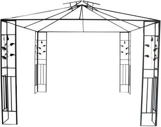 greemotion Pavillon-Gestell Livorno, Pavillon-Stahlgestell, 300 x 280 x 300 cm, eisengrau
