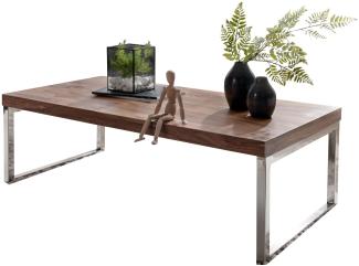 Wohnling Couchtisch 120 x 60 x 40 cm Massiv Holz Tisch | Massiver Design Wohnzimmertisch aus Massivholz, Sheesham