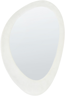 Wandspiegel Samtstoff weiß oval 60 x 90 cm AUDES