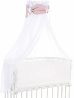 babybay Himmel Organic Cotton Royal mit Schleife passend für alle Modelle, rosé Glitzerpunkte gold