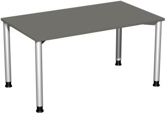 Schreibtisch '4 Fuß Flex' höhenverstellbar 140x80cm Graphit / Silber