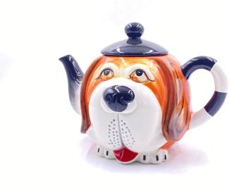 Tierisch gut: Handbemalte Keramik-Teekanne für Teeliebhabe Hund