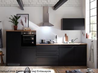 Küchen-Set >Jamesy< in Schwarz matt - 320x200x60cm (BxHxT)