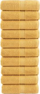 Premium-Waschlappen 10 Stk. Golden 30x30 cm 600 g/m² Baumwolle 137277