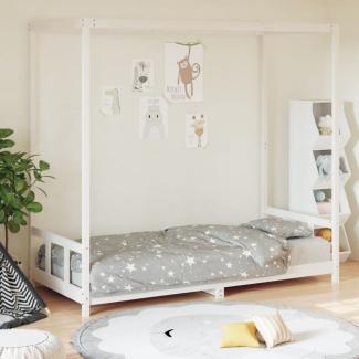 vidaXL Kinderbett Weiß 90x200 cm Massivholz Kiefer