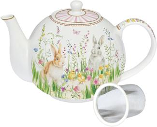 Happy Easter Tee-Kanne mit Deckel & Teesieb Ostern bunt farbenfroh loser Tee