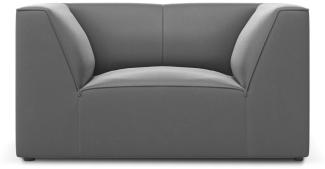 Micadoni Samtstoff Sessel Ruby | Bezug Grey | Beinfarbe Black Plastic