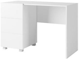 Schreibtisch BRINICA, 110x77x50, weiß/weißes Glanz