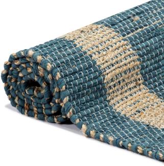 Teppich Handgefertigt Jute Blau 120x180 cm