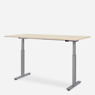 160 x 80 cm WRK21® SMART - Mandal Ahorn / Grau elektrisch höhenverstellbarer Schreibtisch