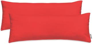 DecoKing 2 Kissenbezüge 40x120 cm Jersey Baumwolle Reißverschluss rot Amber