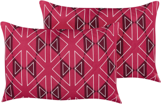 Gartenkissen geometrisches Muster rosa 40 x 60 cm 2er Set MEZZANO