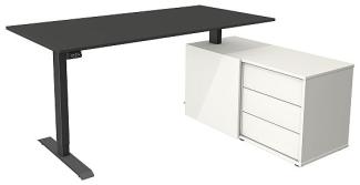 Kerkmann Schreibtisch Sitz- /Stehtisch Move 1 anthrazit mit Sideboard anthrazit