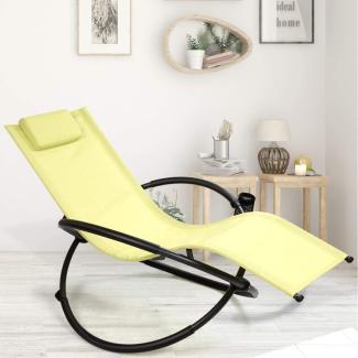 COSTWAY Schaukelliege tragbar Liegestuhl Outdoor klappbare Relaxliege mit Abnehmbarer Kopfstütze & Getränkehalter für Camping Grün