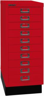 Bisley MultiDrawer™, 29er Serie mit Sockel, DIN A4, 10 Schubladen, Farbe kardinalrot