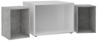 FMD Möbel - JOKER 2 - Couchtisch - melaminharzbeschichtete Spanplatte - weiß/Beton LA - 71,5 x 50 x 67,5cm