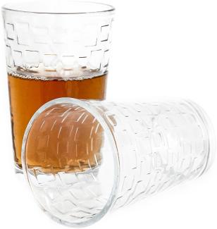 Almina 6er Set Teegläser Trinkglas Saftglas Wassergläser-Set aus Glas transparent