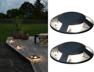 Terrassen- Bodenaufbaustrahler mit 4 LEDs ALU anthrazit Ø20cm, IP65