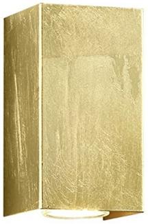 Rechteckige LED Wandleuchte in gold foliert, up & down Strahler 15 x 8 cm
