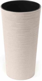 SIENA GARDEN Pflanzgefäß ECO Locon, weiß, Ø 25 x 46,5 cm Kunststoffgefäß mit Holzfaseranteil und Einsatz