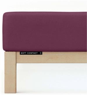 Schlafgut Jersey Spannbetttuch Soft Contact | 120x200 - 130x200 cm | purple-deep