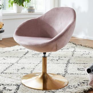 KADIMA DESIGN Loungesessel - Bequemer und stilvoller Sessel mit Drehfunktion und extra weicher Polsterung für pure Entspannung. Farbe: Rosa
