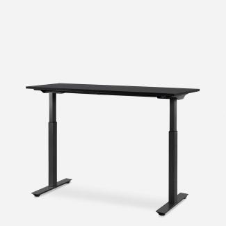 140x60 cm WRK21® SMART - Sorano Eiche Dunkelbraun / Schwarz elektrisch höhenverstellbarer Schreibtisch