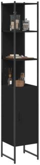 vidaXL Badschrank Schwarz 33x33x185,5 cm Holzwerkstoff